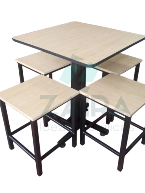 Juego 60x60 Butaco Metal Madera